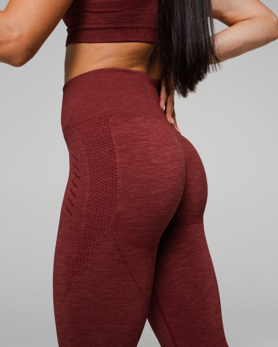 legginsy sportowe bordowe