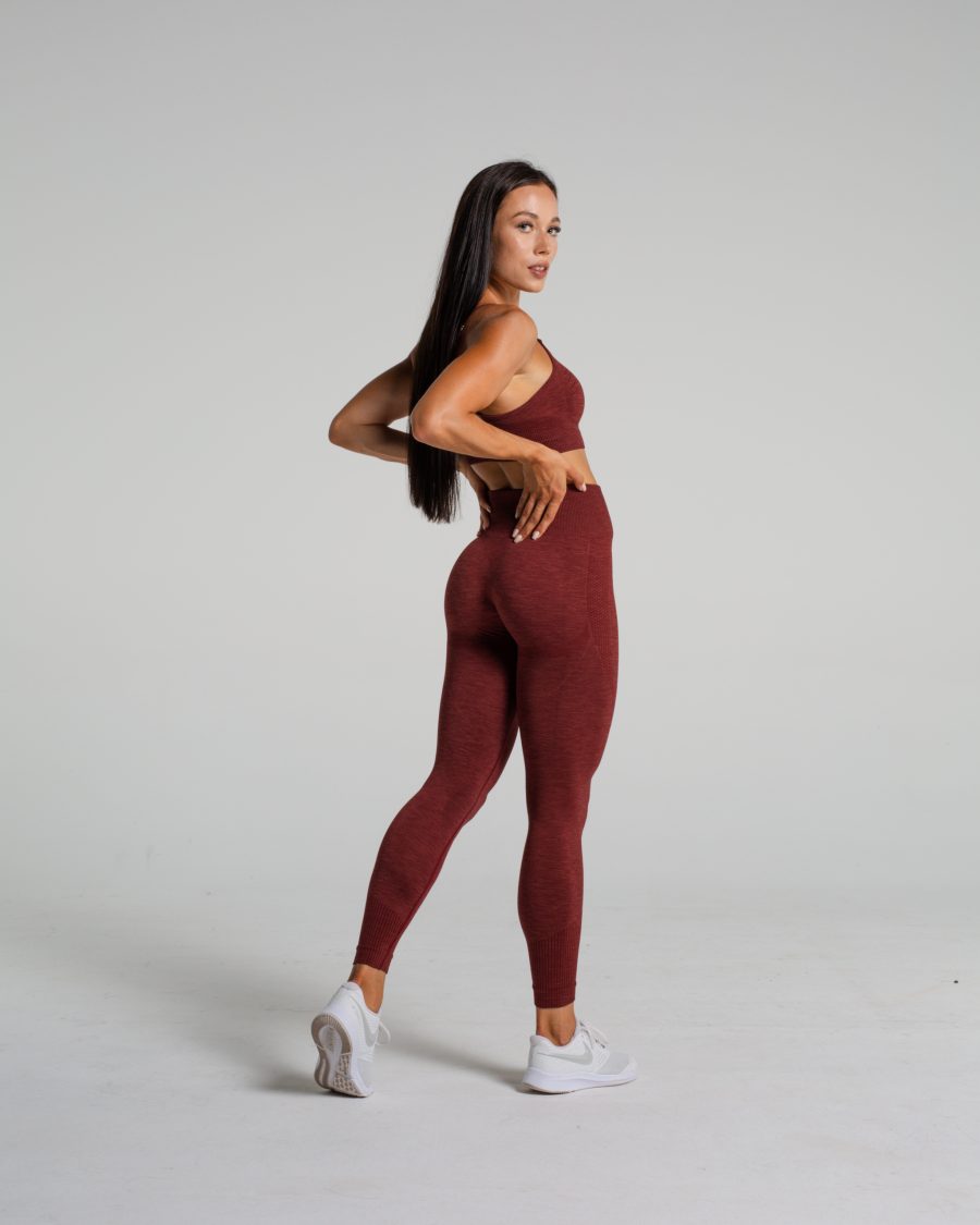 legginsy sportowe bordowe