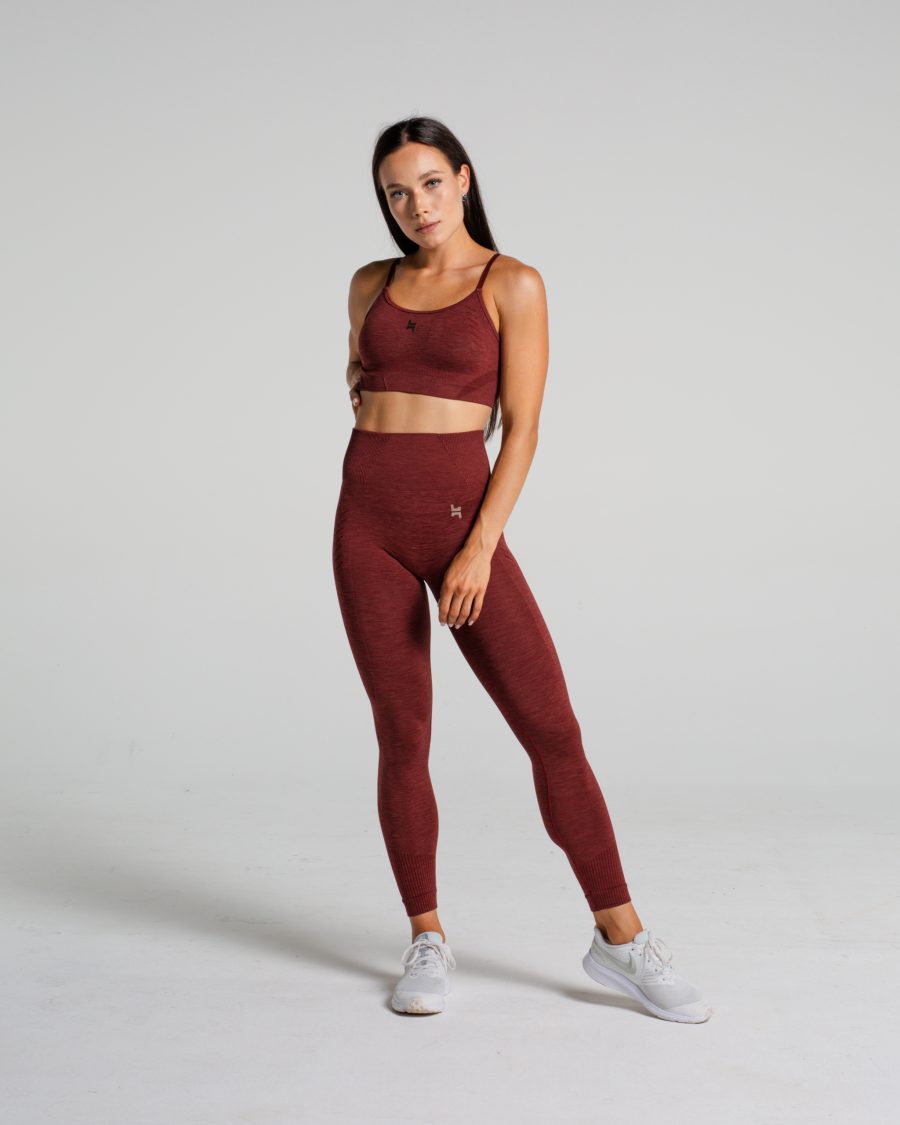 legginsy sportowe bordowe