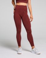 legginsy sportowe bordowe