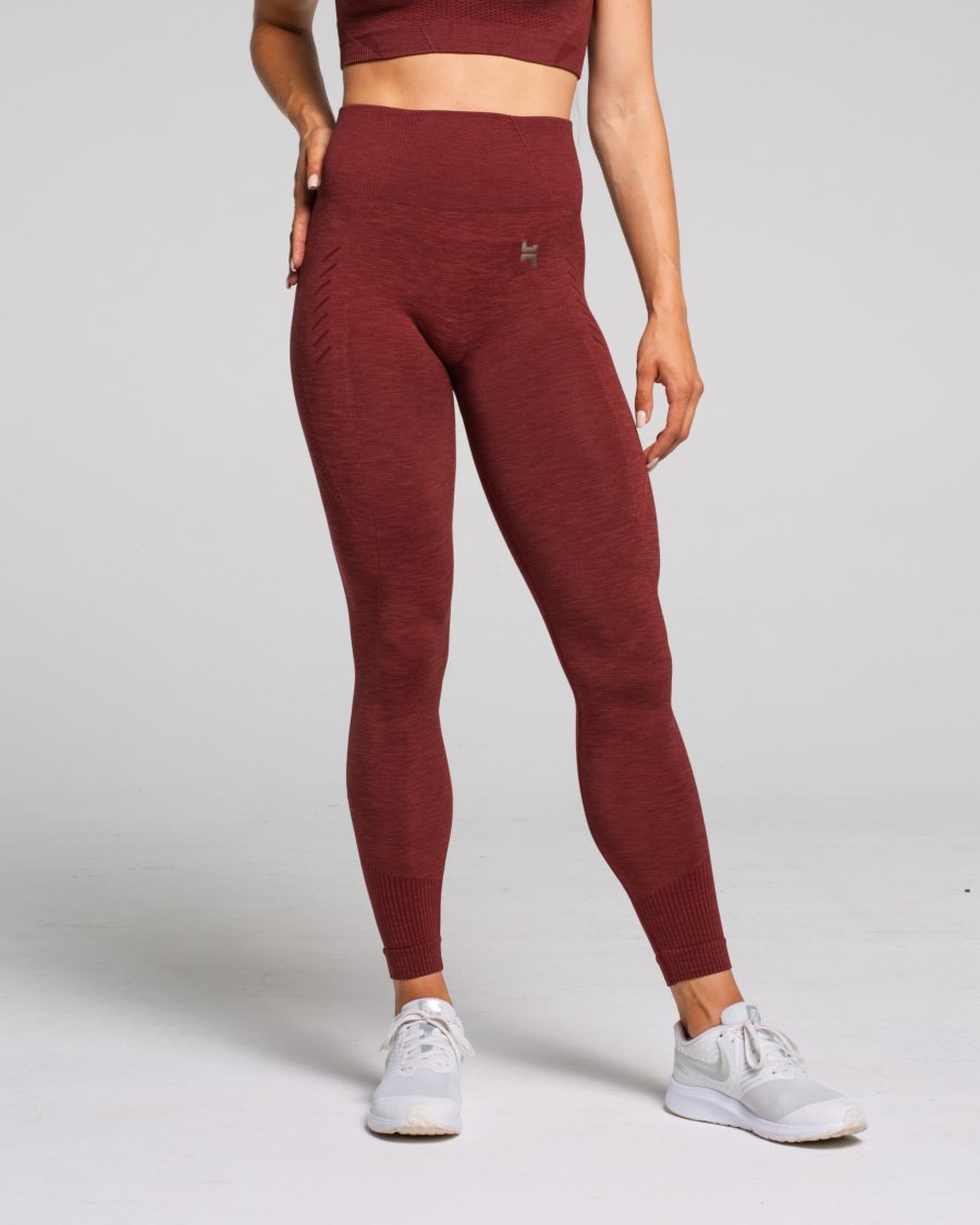 legginsy sportowe bordowe