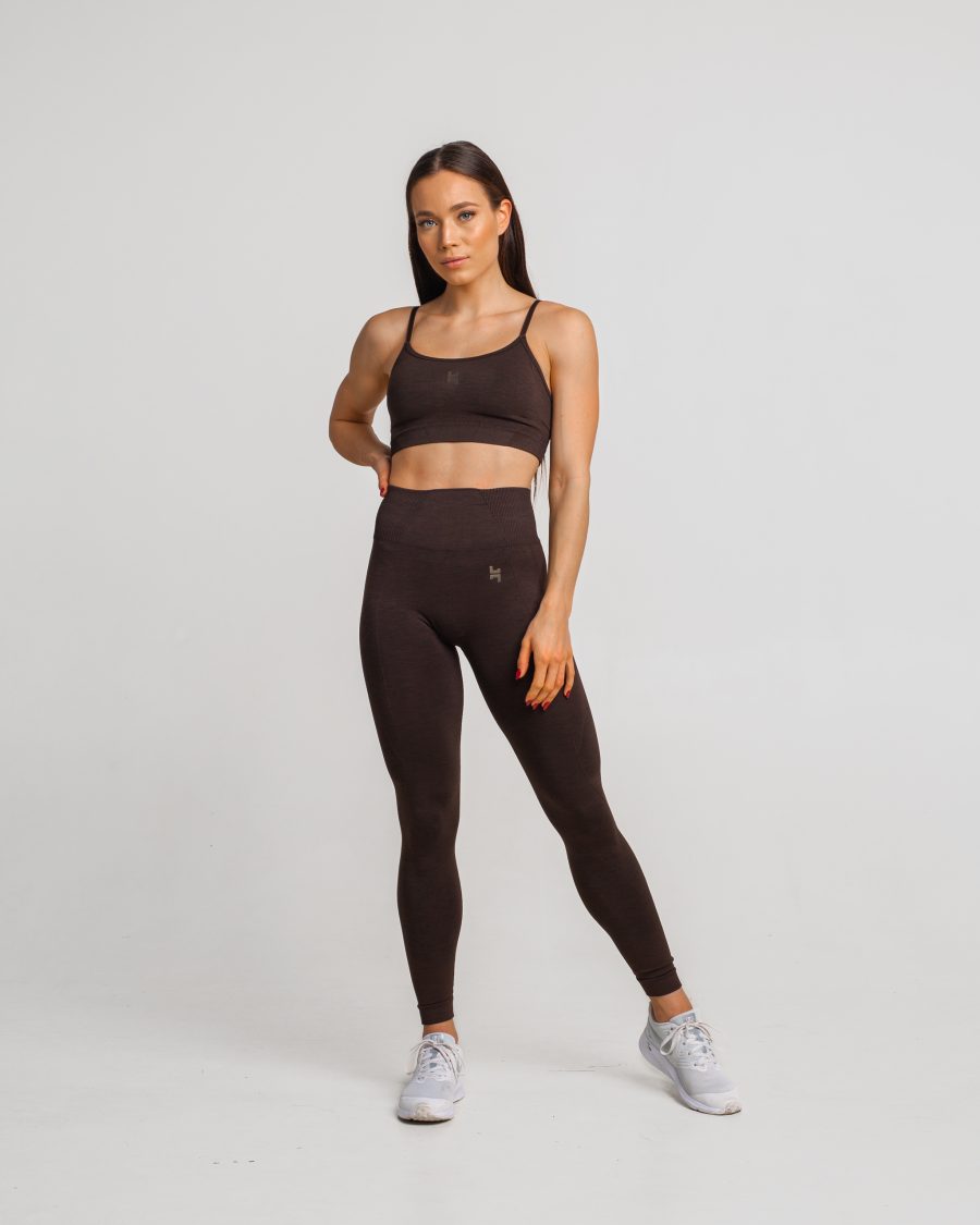 legginsy sportowe brązowe 2