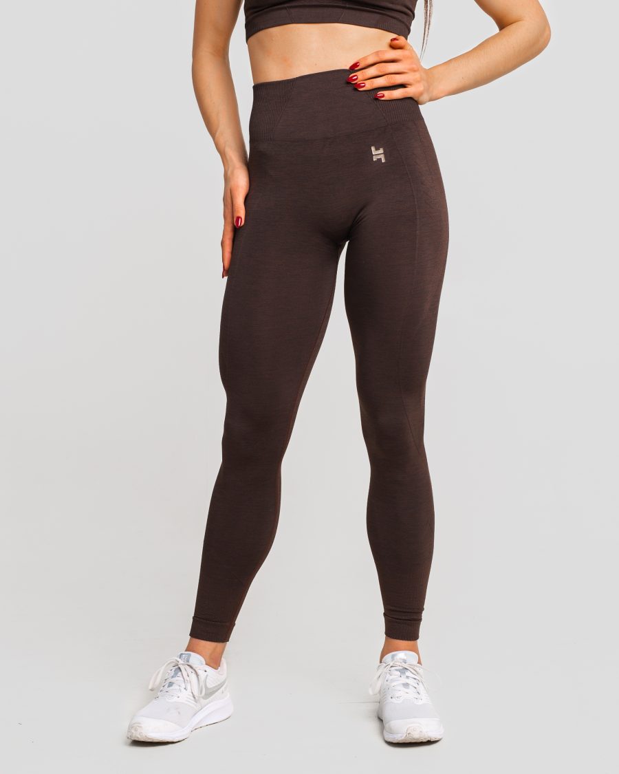 legginsy sportowe brązowe