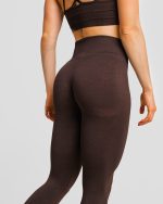 legginsy sportowe brązowe