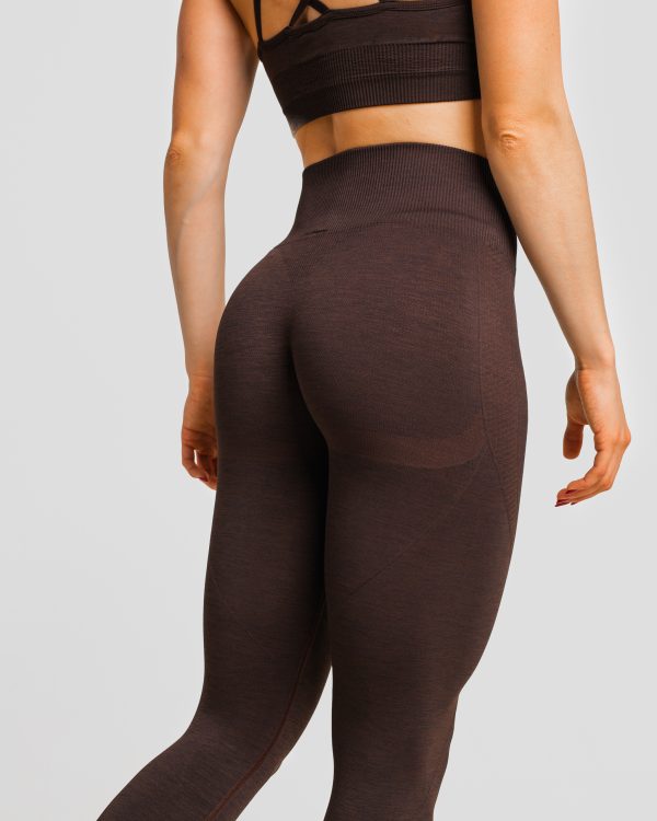 legginsy sportowe brązowe