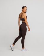legginsy sportowe brązowe