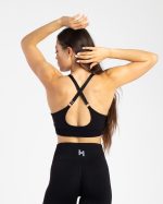 Stanik sportowy czarny z regulowanymi ramiączkami