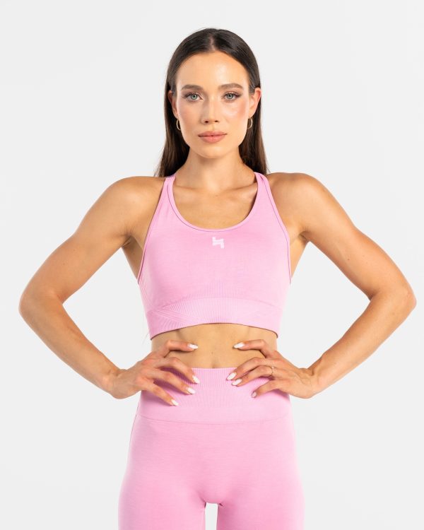 Stanik sportowy różowy, biustonosz na siłownię