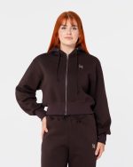 bluza dresowa z zamkiem. w kolorze brązowym. dres damski.