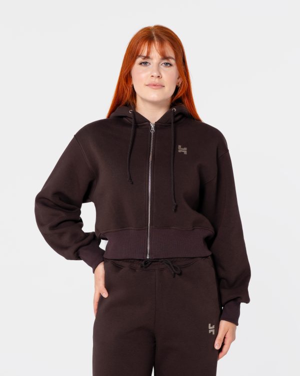 bluza dresowa z zamkiem. w kolorze brązowym. dres damski.