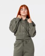 bluza dresowa z zamkiem. dres damski zielony.