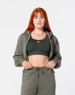 bluza dresowa z zamkiem. dres damski zielony.