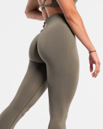 legginsy sportowe khaki