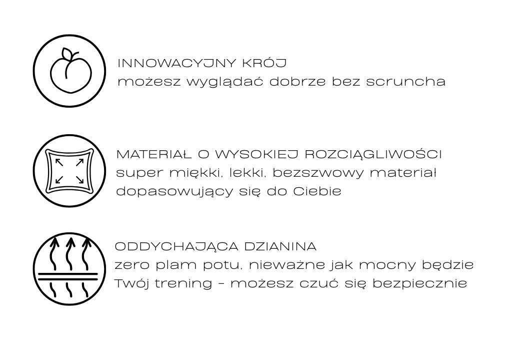 opis kolekcji legginsów sportowych i szortów, kolarek impact