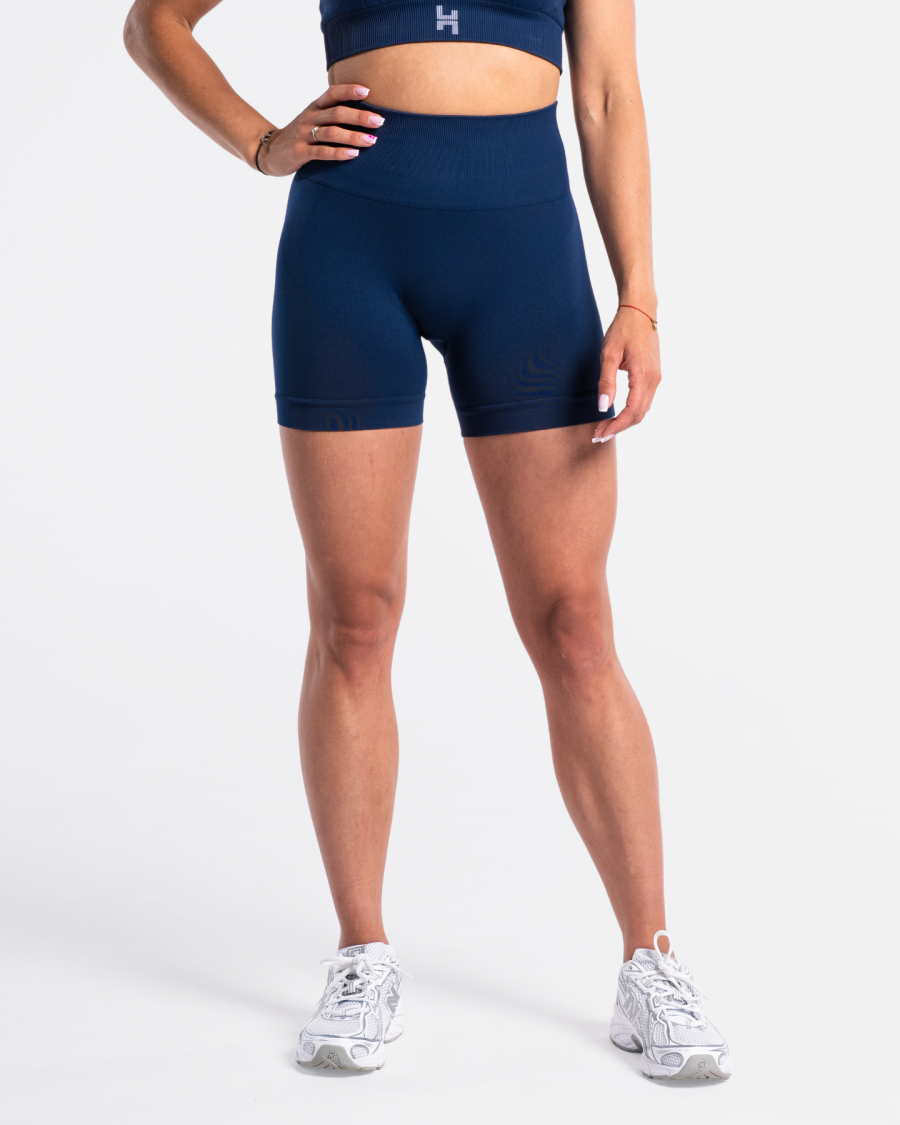 szorty damskie spodenki w kolorze granatowym. spodenki sportowe bez scruncha / bez gumki między pośladkami.