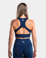 stanik sportowy z wysokim wsparciem w kolorze granatowym.