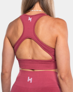top do biegania z wysokim wsparciem, top sportowy na siłownię w kolorze różowym