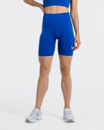 spodenki bikery dla kobiet (damskie) w kolorze niebieskim. mają efekt push up. są dobre dla kobiet które uprawiają sport np. siłownia