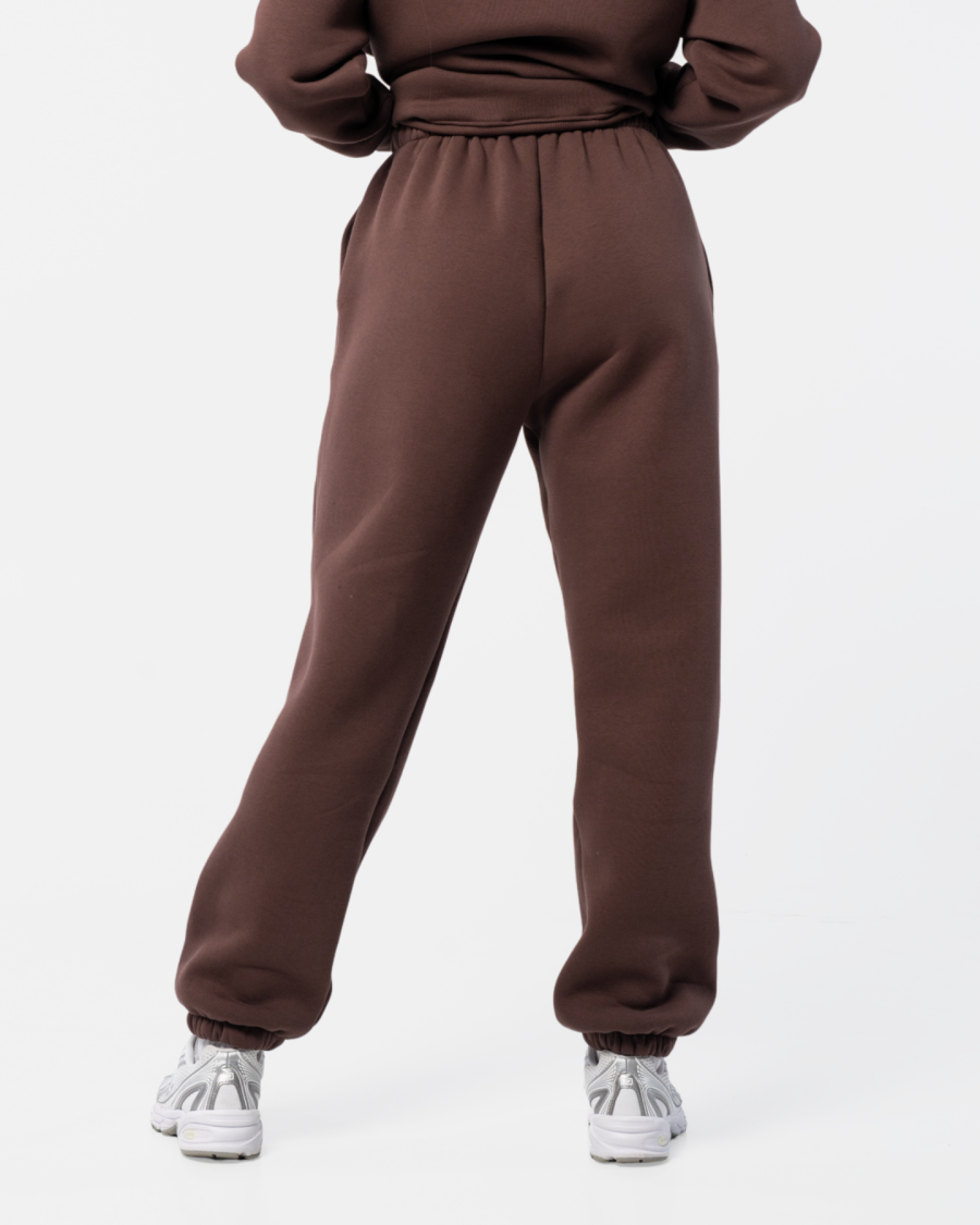 Spodnie dresowe oversize brązowe - dres damski brązowy